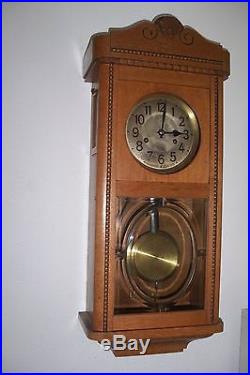 0008-Antique German Junghans 3/4 Westminster chime wall clock