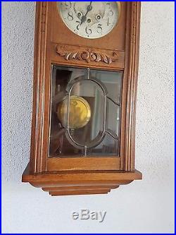 0069 Antique German Mauthe Westminster chime wall clock