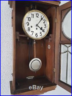 0075-Antique German Junghans Westminster chime wall clock