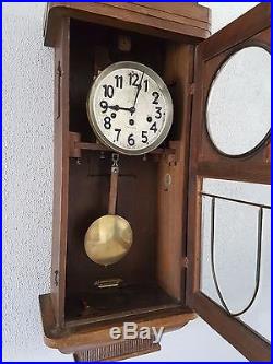 0079-Antique German Junghans Westminster chime wall clock