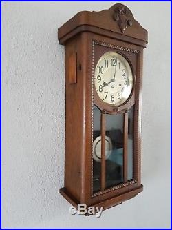 0094-Antique German Junghans Westminster chime wall clock