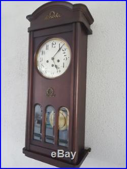 0108 Antique German Junghans Westminster chime wall clock