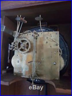 0110-Antique German Kienzle Westminster chime wall clock PORCELAIN DIAL