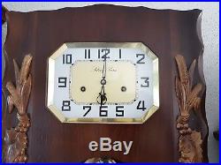 0115- French Romanet Morbier Westminster chime wall clock