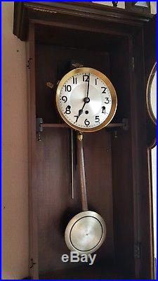 0127- Antique German Kienzle Westminster chime wall clock
