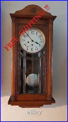 0136 Antique German Junghans Westminster chime wall clock