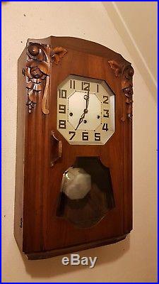 0142-Antique French Odo Westminster chime wall clock