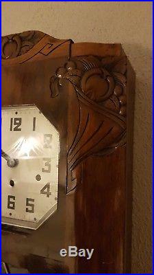 0145 Antique German Kienzle Westminster chime wall clock