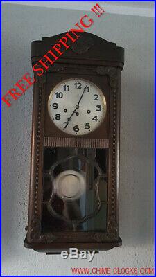 0160 Antique German Junghans Westminster chime wall clock