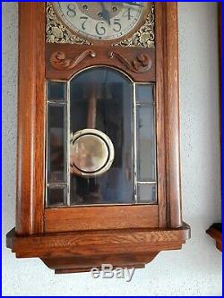 0333 Antique German Mauthe Westminster chime wall clock