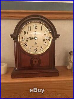1 foot Brown Classic westminster chime mantel clock with paperwork and key 2008+