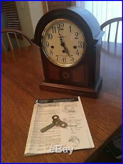 1 foot Brown Classic westminster chime mantel clock with paperwork and key 2008+