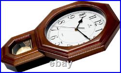 17.5 Schoolhouse Solid Wood Pendulum Wall Clock, Westminster Chime Hourly Wes