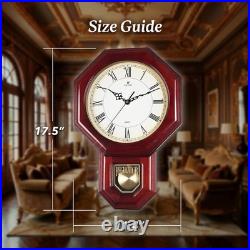 18 Schoolhouse Solid Wood Pendulum Wall Clock, Westminster Chime