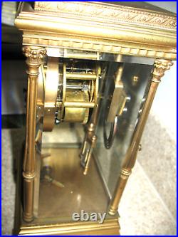 19 c. FRENCH REGULATOR MANTEL CLOCK 8-DAY CHIMES ON HALF & HOUR 1855 WORKS