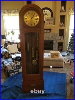 1900 German Dufa 3 weight chiming Westminster Grandfather Clock