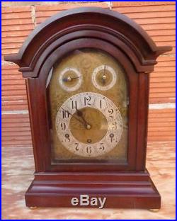 1900's antique Excelsior mantle bracket clock German Westminster Chimes wind up