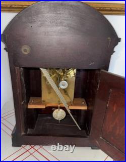 1908 Junghans 5 Gong 8 Day Westminster Chime Mahogany Bracket Mantle Clock Runs