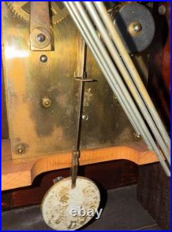 1908 Junghans 5 Gong 8 Day Westminster Chime Mahogany Bracket Mantle Clock Runs