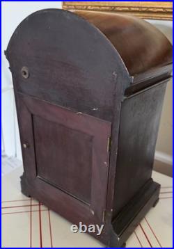1908 Junghans 5 Gong 8 Day Westminster Chime Mahogany Bracket Mantle Clock Runs