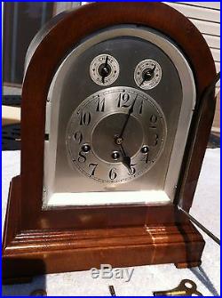 1910's Antique Junghans Large German Mantel Clock Working Westminster Chimes