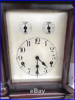 1910s Antique German Mantel Bracket Clock Working With Westminster Chimes