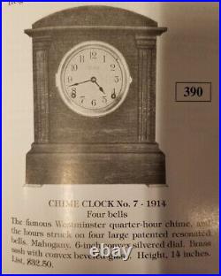 1914 Seth Thomas No. 7 Sonora Chime Clock 4 Bell Westminster Adamantine Burl