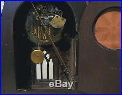 1920's Antique NEW HAVEN ABBEY WESTMINSTER CHIME 8-DAY Mahogany MANTLE CLOCK