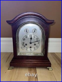 1920's Junghans Wurttemberg Germany Westminster Mahogany Bracket Clock