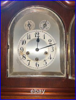 1920's Junghans Wurttemberg Germany Westminster Mahogany Bracket Clock