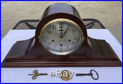 1920s Antique Ansonia Mantel Shelf Clock Working Westminster Chimes In Walnut