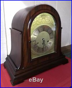 1924 Tiffany & Co. Herschede Mahogany Mantel Clock 1/4 Hour Westminster Chime