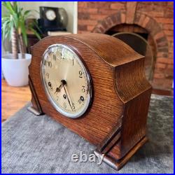 1930s Garrard Westminster Chime Mantel Clock Fully Serviced Oak England