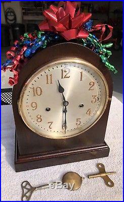 1932 Antique German Junghans Mantel Clock Working Correctly Westminster Chimes