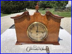 1940s Antique Herschede Mantel Shelf Clock Working Westminster Chimes