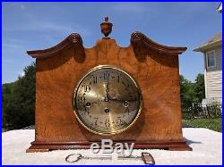 1940s Antique Herschede Mantel Shelf Clock Working Westminster Chimes