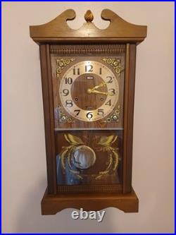 1955 Necor 31 Day Pendulum & Chime Wall Clock Chime On Hr, & 1/2hr In Great Cond