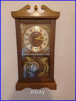 1955 Necor 31 Day Pendulum & Chime Wall Clock Chime On Hr, & 1/2hr In Great Cond