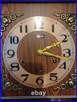 1955 Necor 31 Day Pendulum & Chime Wall Clock Chime On Hr, & 1/2hr In Great Cond