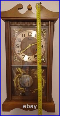 1955 Necor 31 Day Pendulum & Chime Wall Clock Chime On Hr, & 1/2hr In Great Cond