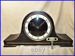 1958 Hermle Stepney 8-Day Westminster Chime Tambour Mantel Clock Clean Working