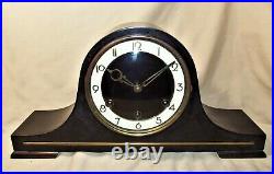 1958 Hermle Stepney 8-Day Westminster Chime Tambour Mantel Clock Clean Working