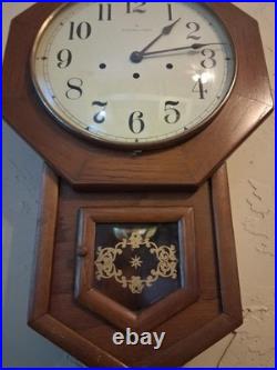 1970's Hamilton HeadMaster Key Wound Westminster Chime Regulator Wall Clock