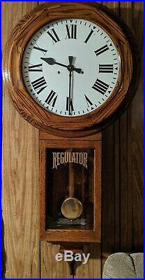 1977 Gazo Old Town Pendulum Regulator Wall Clock Westminster Chimes Solid Oak