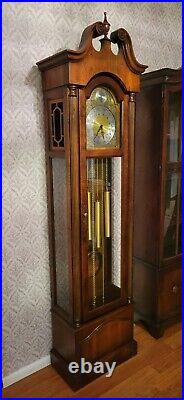 1980, Howard Miller Zeeland Grandfather Clock Westminster Chime, Walnut Case