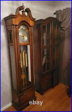 1980, Howard Miller Zeeland Grandfather Clock Westminster Chime, Walnut Case