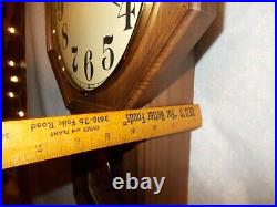 1980s New Old Stock DUAL CHIME SCHOOLHOUSE CLOCK, SOLID WALNUT, FREE SHIP, USA