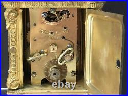 19th century Waterbury antique Mini Brass or Bronze Carriage Clock For Parts