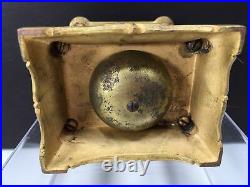 19th century Waterbury antique Mini Brass or Bronze Carriage Clock For Parts