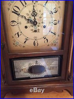 8 Day westminster chime New England clock Co. 17x28 Inches Tall